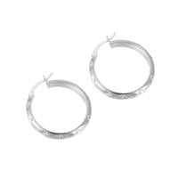 silver patterned hoop Creoles - seol-gold