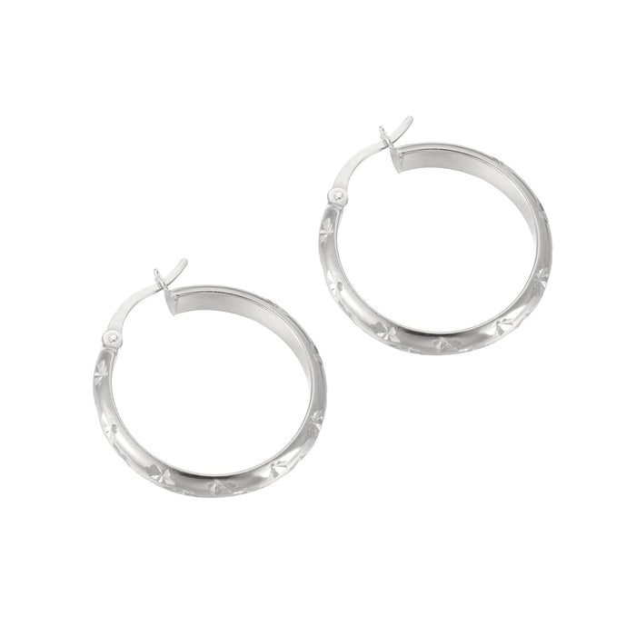 silver patterned hoop Creoles - seol-gold