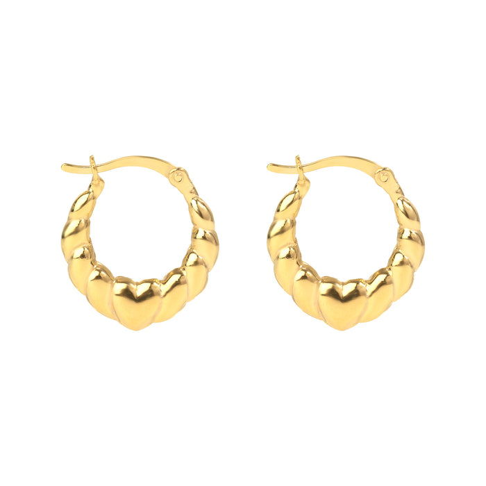 mini heart hoop earrings - seolgold
