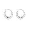 Silver hoop earrings on a white background - seolgold