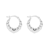 Silver hoop earrings on a white background - seolgold