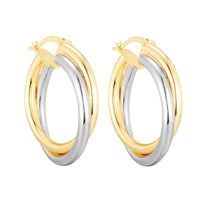 mixed metal hoop - mixed metal hoop earrings - mixed metal - two tone - seol gold