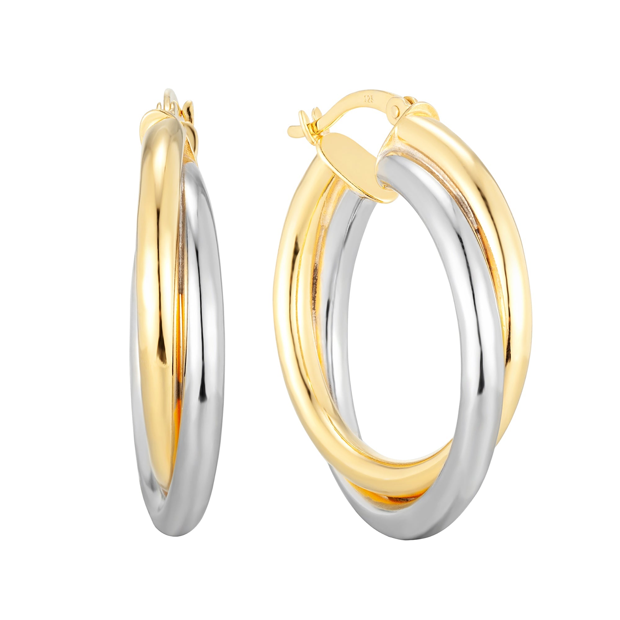 mixed metal hoop - mixed metal hoop earrings - mixed metal - two tone - seol gold