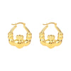 Gold hoop earrings on a white background - seolgold