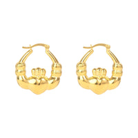 Gold hoop earrings on a white background - seolgold