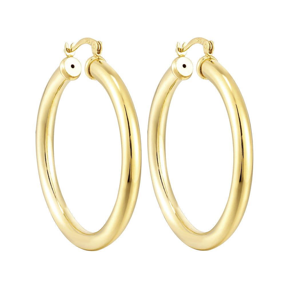 18ct Gold Vermeil Large Thick Creole Hoops