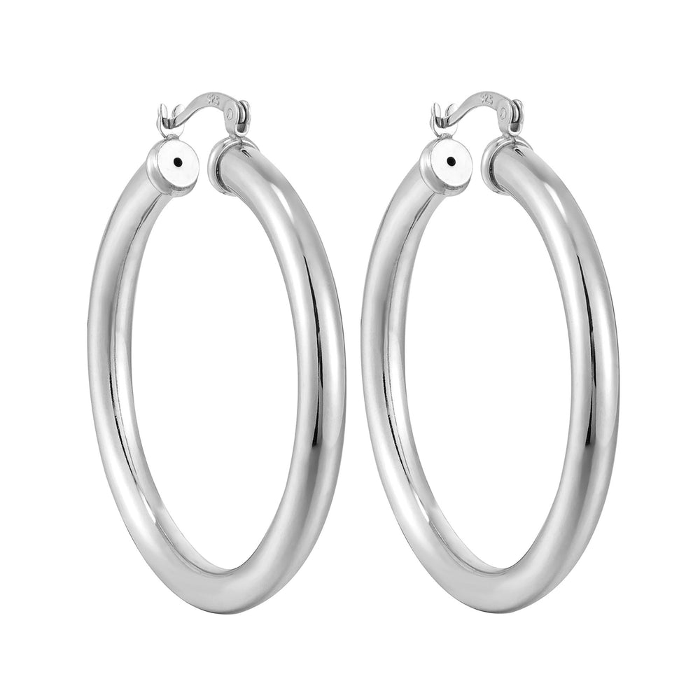 Sterling Silver Large Thick Creole Hoops