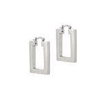 Sterling Silver Rectangle Creoles