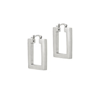 silver square earrings - seolgold