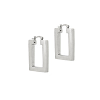 silver square earrings - seolgold
