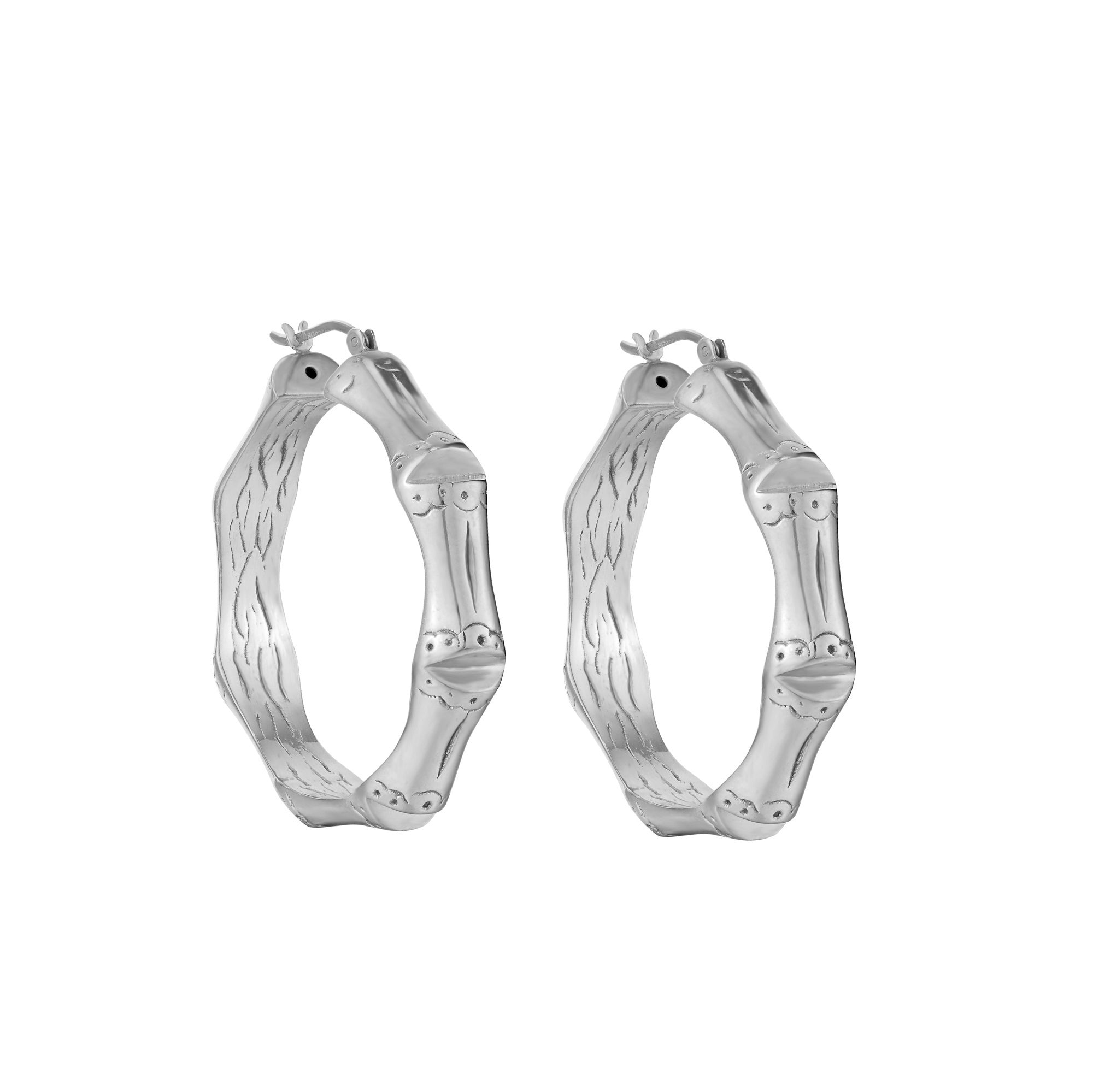 14mm matte sterling silver twisted creoles – Blossom Copenhagen 14mm matte sterling silver twisted creoles – Blossom Copenhagen