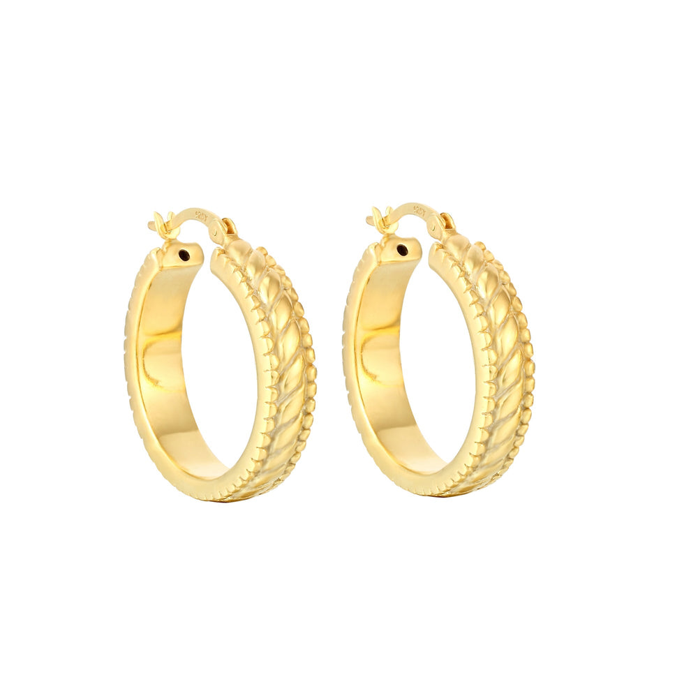 18ct Gold Vermeil Chunky Rope Creoles