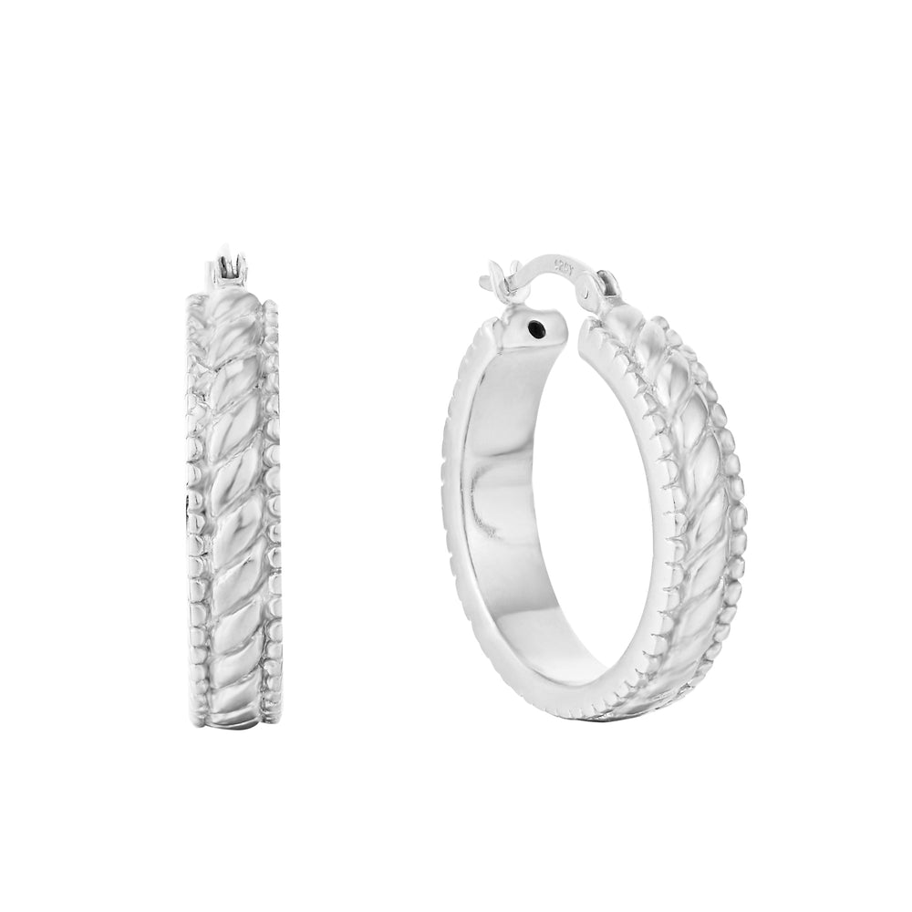 Sterling Silver rope creole hoops - seol gold