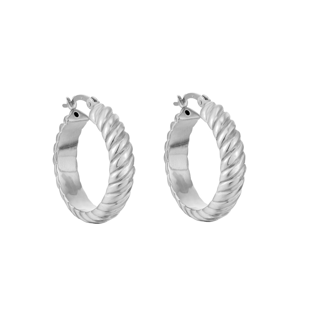 Sterling Silver Twist Creoles