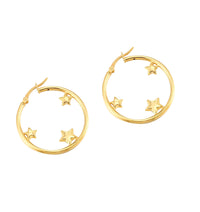 18ct Gold Vermeil  star creole hoops - seol gold