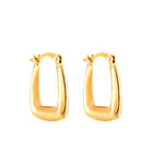 18ct Gold Vermeil Edged Rectangular Hoop Earrings