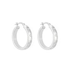 Sterling Silver Chunky Star Stamped Hoops
