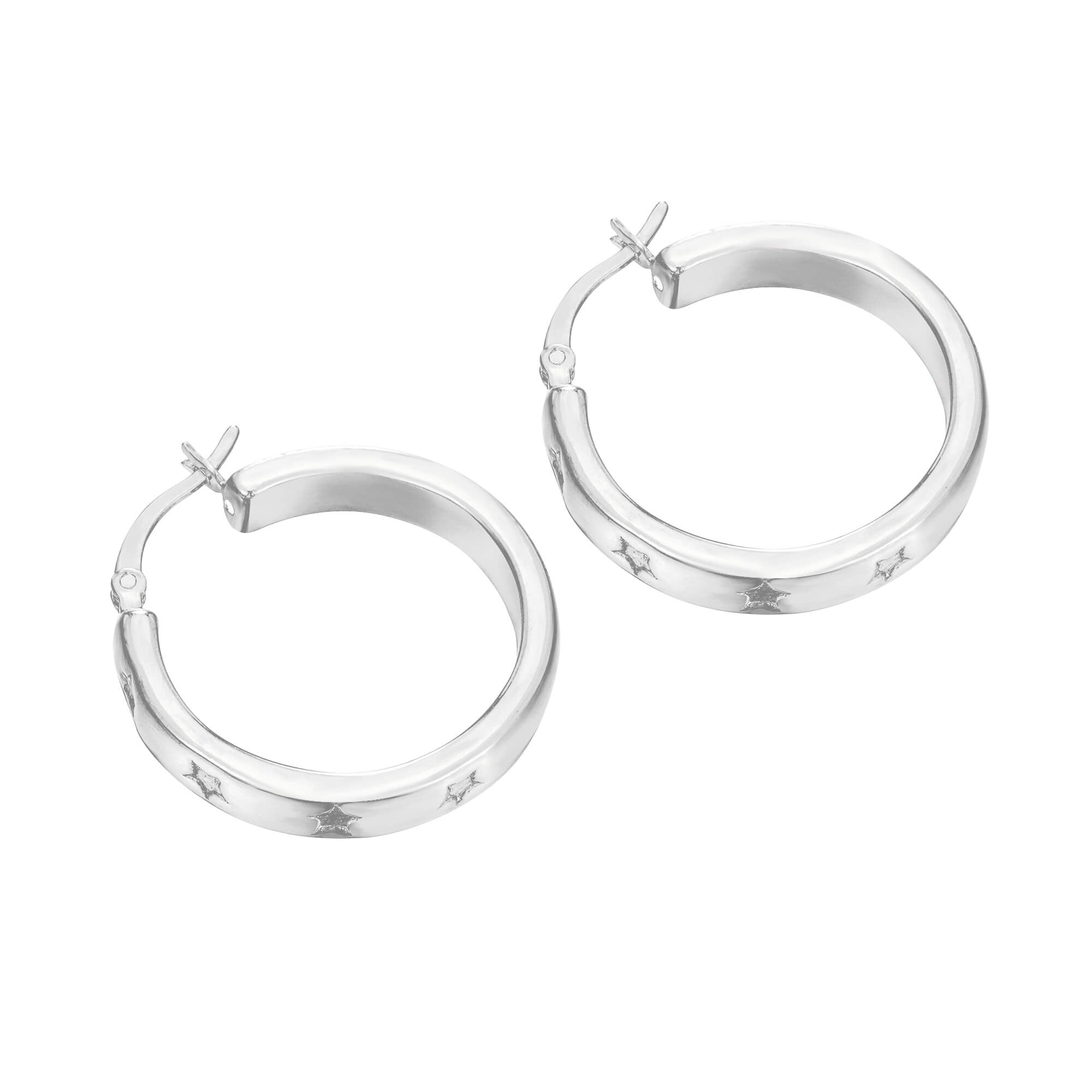 silver hoop earrings - seolgold