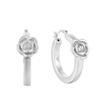 Sterling Silver Rose Creole Hoops