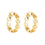 18ct Gold Vermeil Anchor Chain Hoop Earrings