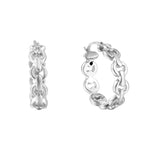 Seol gold - Sterling Silver Anchor Chain Hoop Earrings