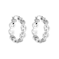 Seol gold - Sterling Silver Anchor Chain Hoop Earrings