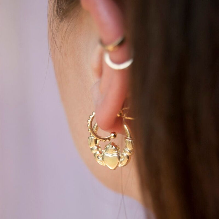 Claddagh Hoops - seol-gold