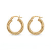 18ct Gold Plated Twisted Creole Hoop Earrings