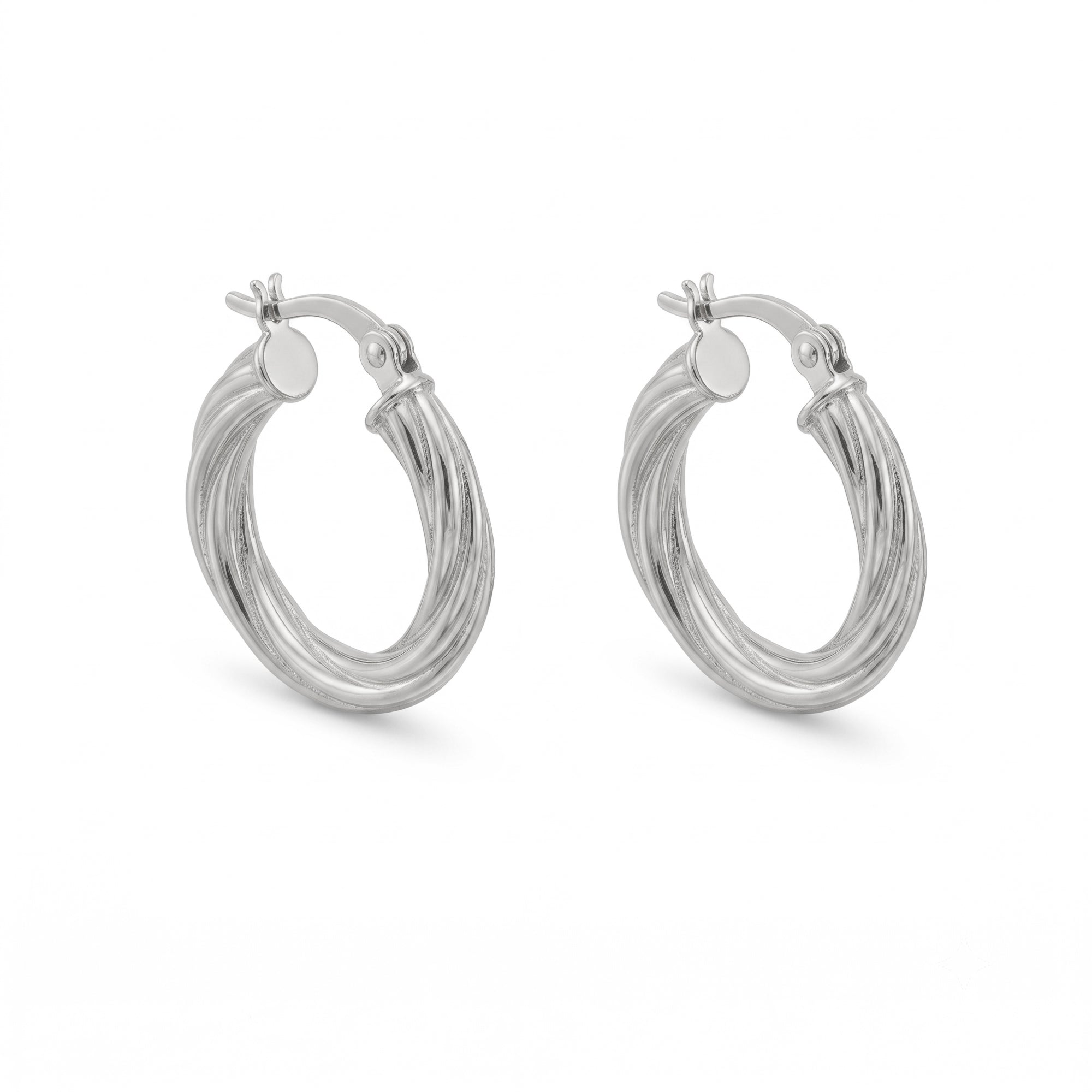 Sterling Silver Twisted Creole Hoop Earrings