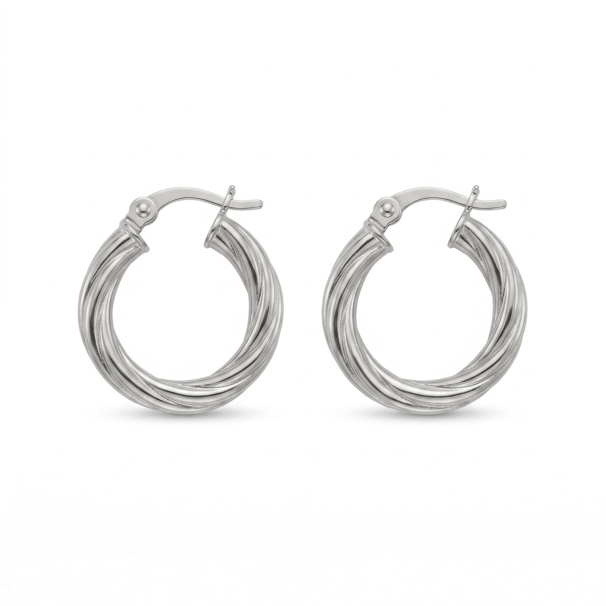 Sterling Silver Twisted Creole Hoop Earrings