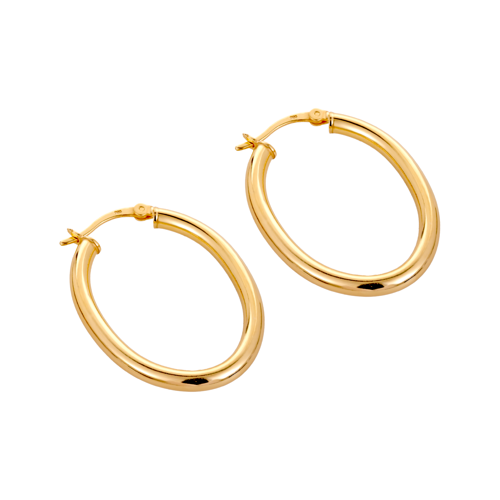 oval hoops - 18ct gold vermeil hoops - oval hoops - hoops - seol gold
