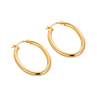 oval hoops - 18ct gold vermeil hoops - oval hoops - hoops - seol gold