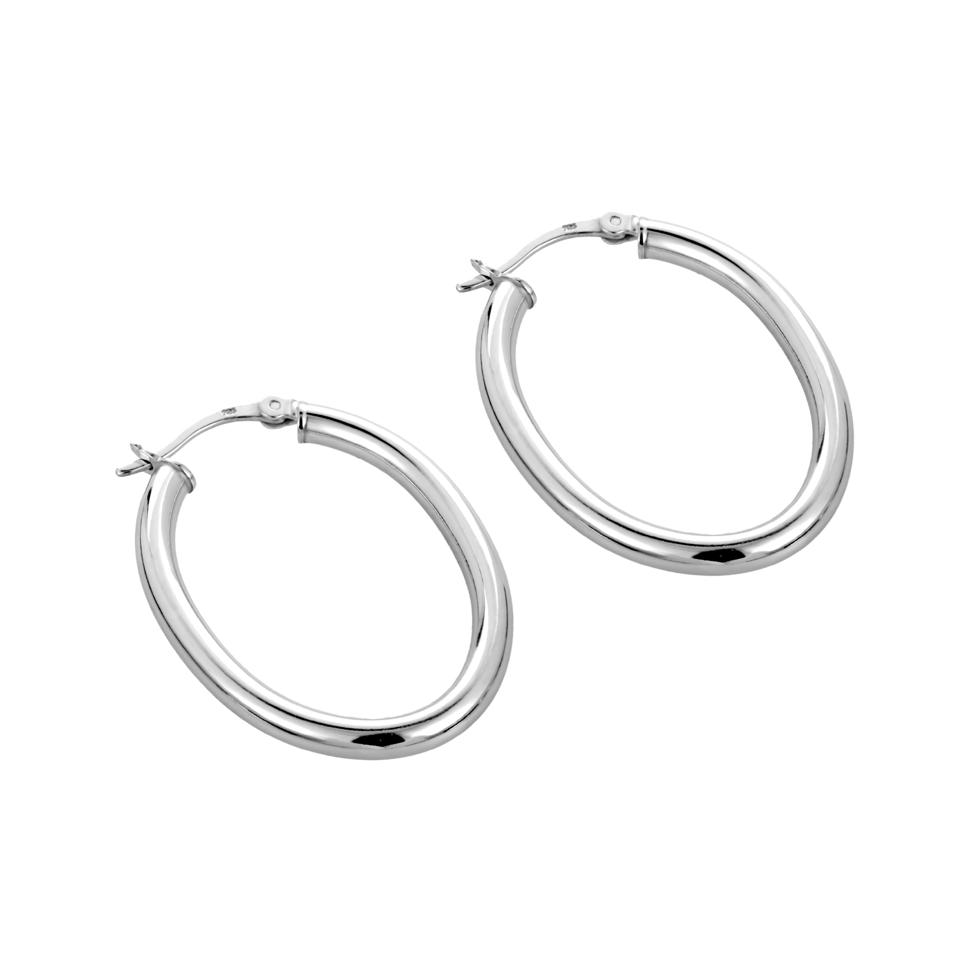 oval hoops - vintage oval hoops - silver hoops - sterling silver hoops - seol gold