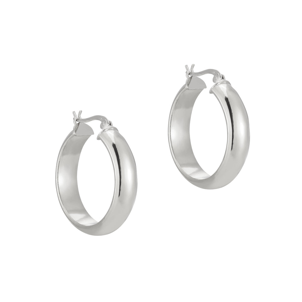 Sterling Silver Thick Rounded Creole Hoops