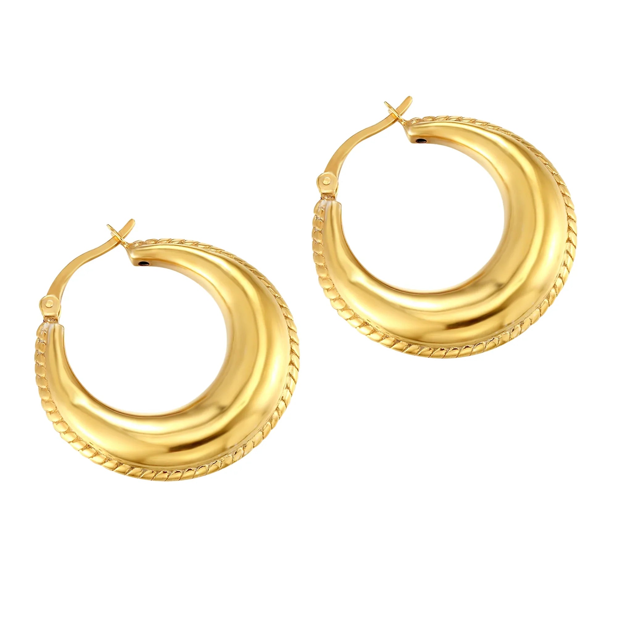 Curved Creole Hoops - seolgold