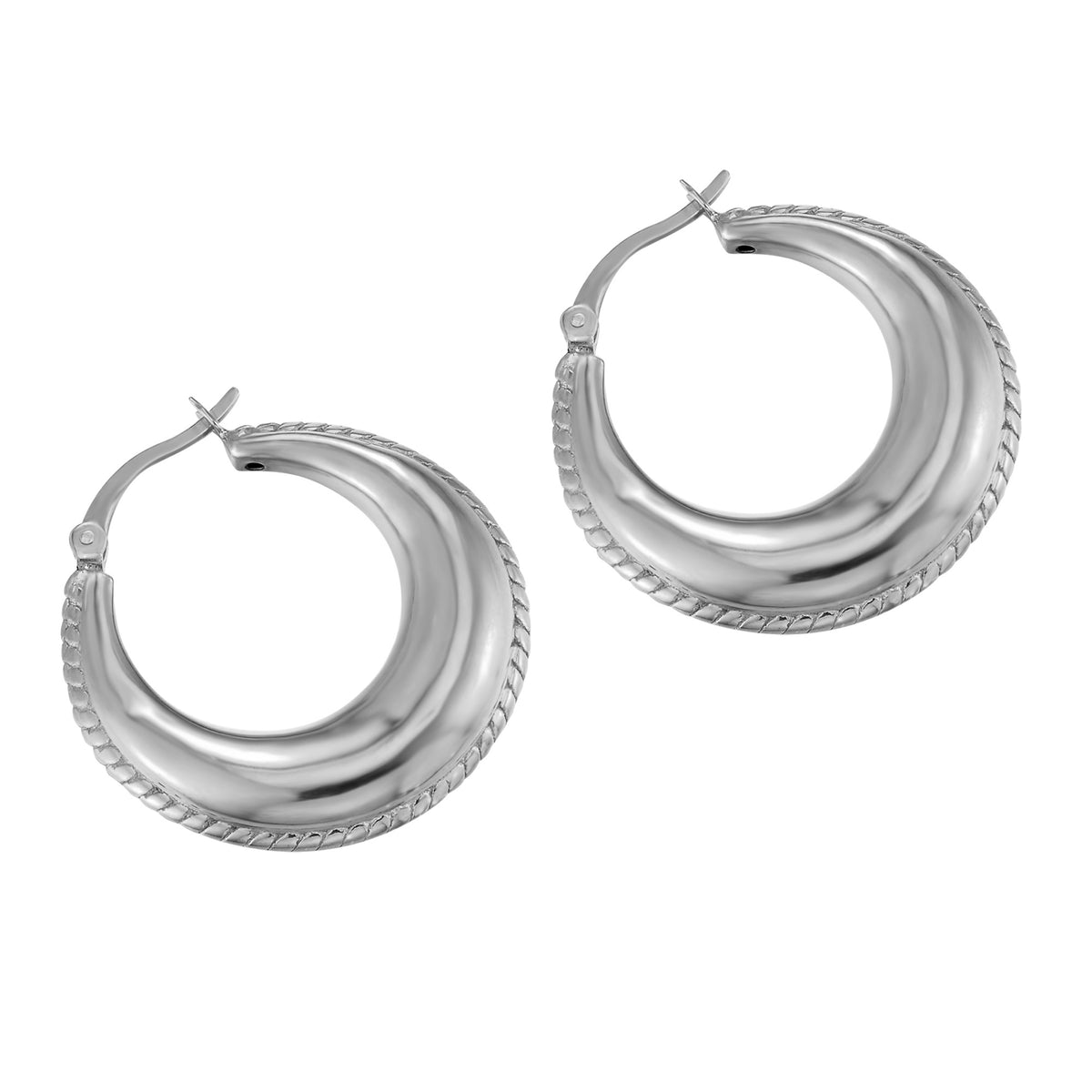 silver hoops - seolgold