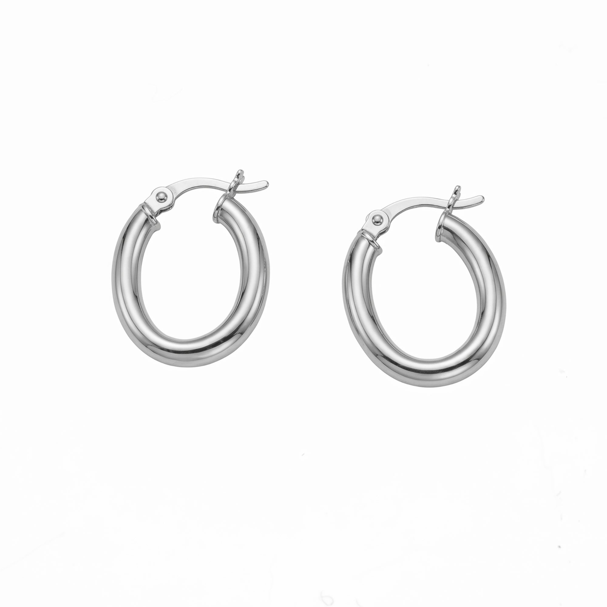 Sterling Silver Mini Oval Hoops