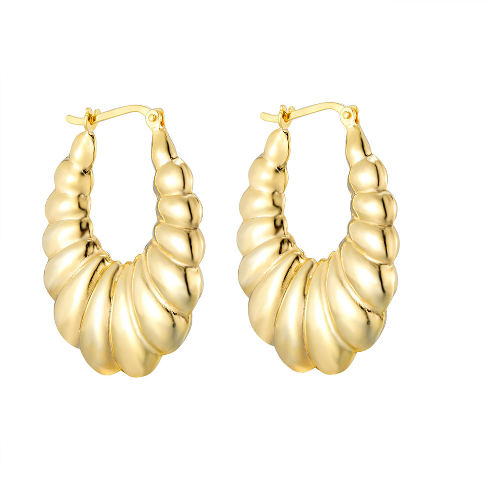 18ct Gold Vermeil Chunky Croissant Hoops