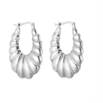 Sterling Silver Chunky Croissant Hoops