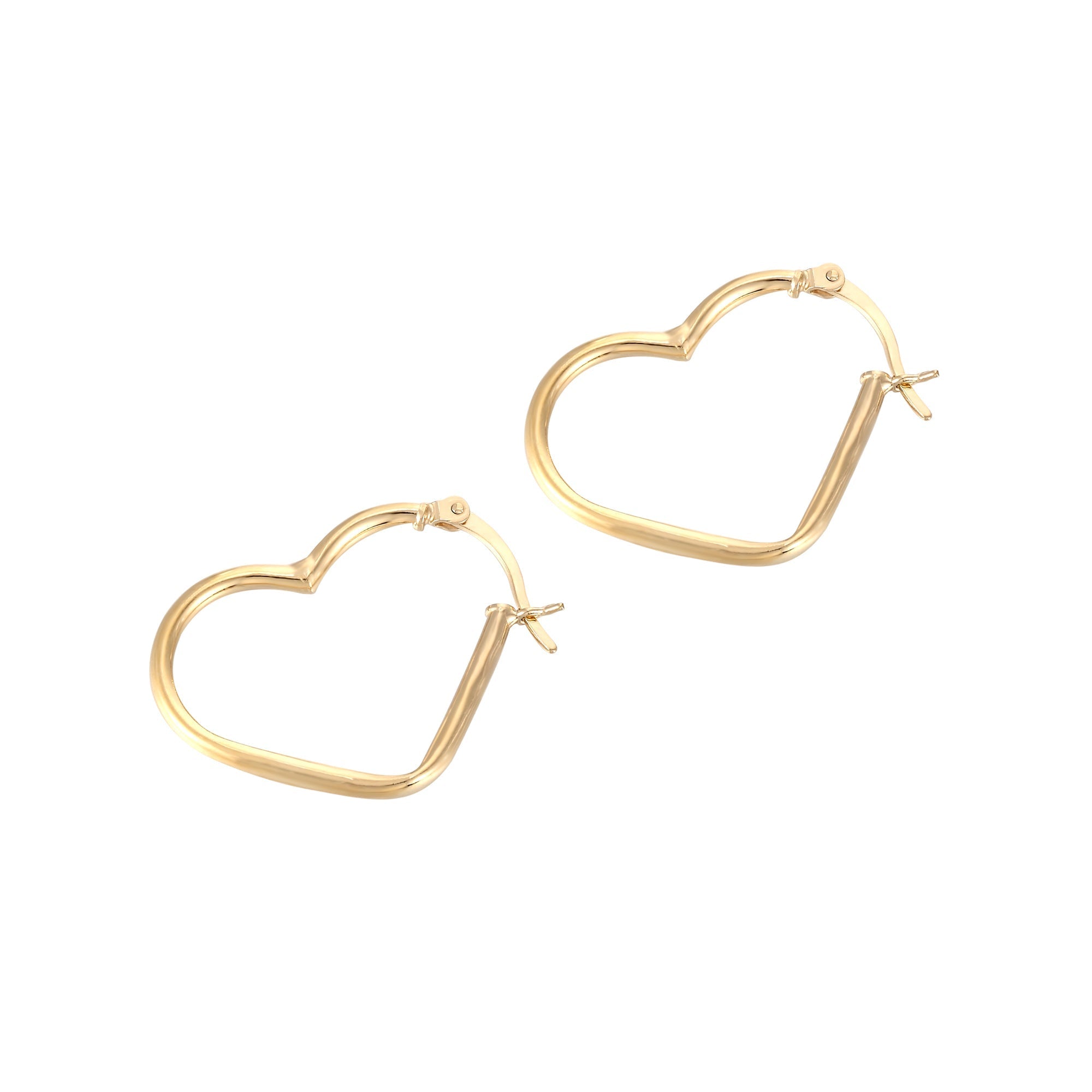 Gold heart earrings - seolgold