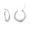 Sterling Silver Textured Creole Hoop Earrings