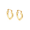 gold bamboo heart earrings - seolgold