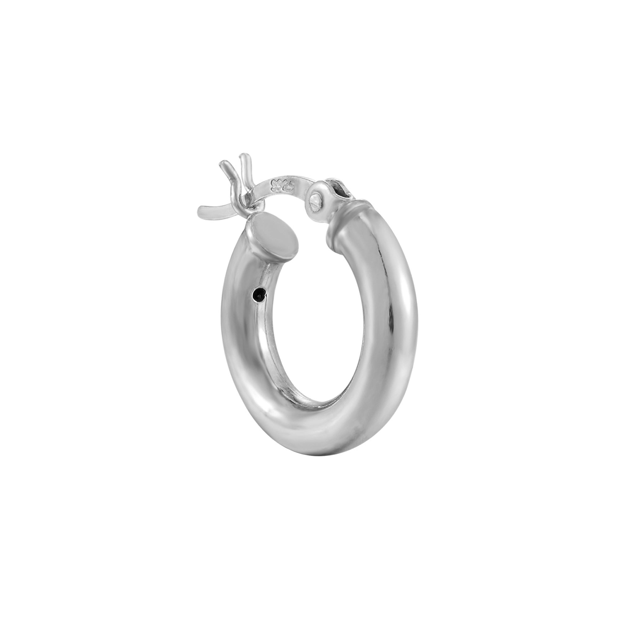 Sterling Silver Thick Creole Hoops (Mens)