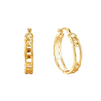 Seol Gold - 18ct Gold Vermeil Figaro Chain Hoops