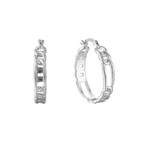 Seol Gold - Sterling Silver Figaro Chain Hoops