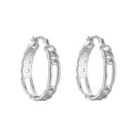 Seol Gold -Sterling Silver Figaro Chain Hoops