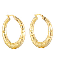 Crocodile Embossed Hoops - seolgold