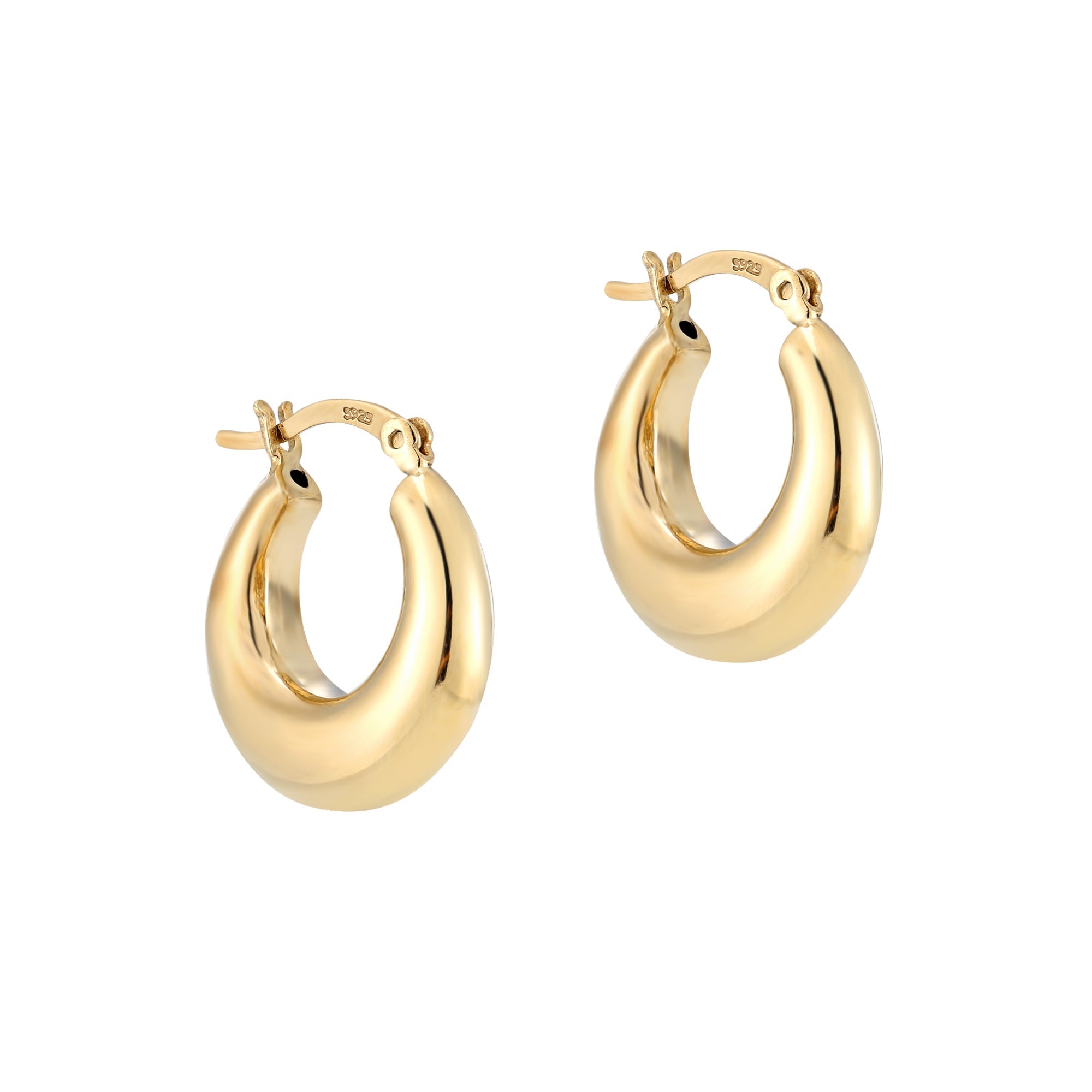 18ct Gold Vermeil Creole Hoops - seol-gold
