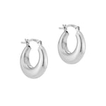 Sterling Silver Asymmetric Curved Creole Hoops
