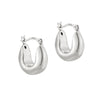 curved silver hoop - seolgold